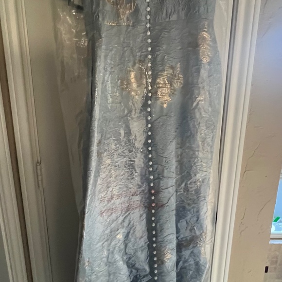 Alexander by Daymore SIZE 10 Pale Blue Gold Dress MOB/MOG, prom. - Picture 5 of 7